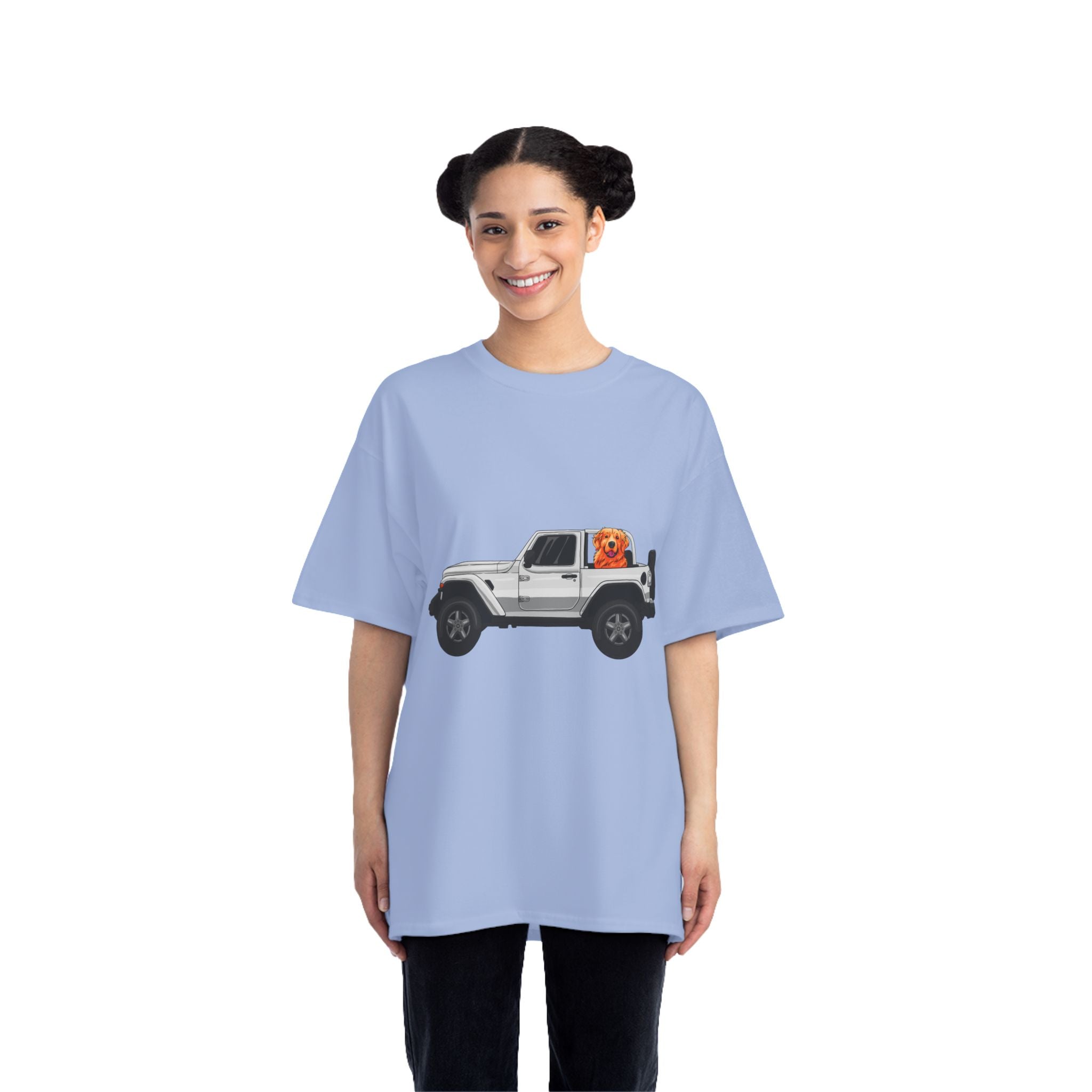 White Jeep x Golden Retriever Beefy-T®  Short-Sleeve T-Shirt