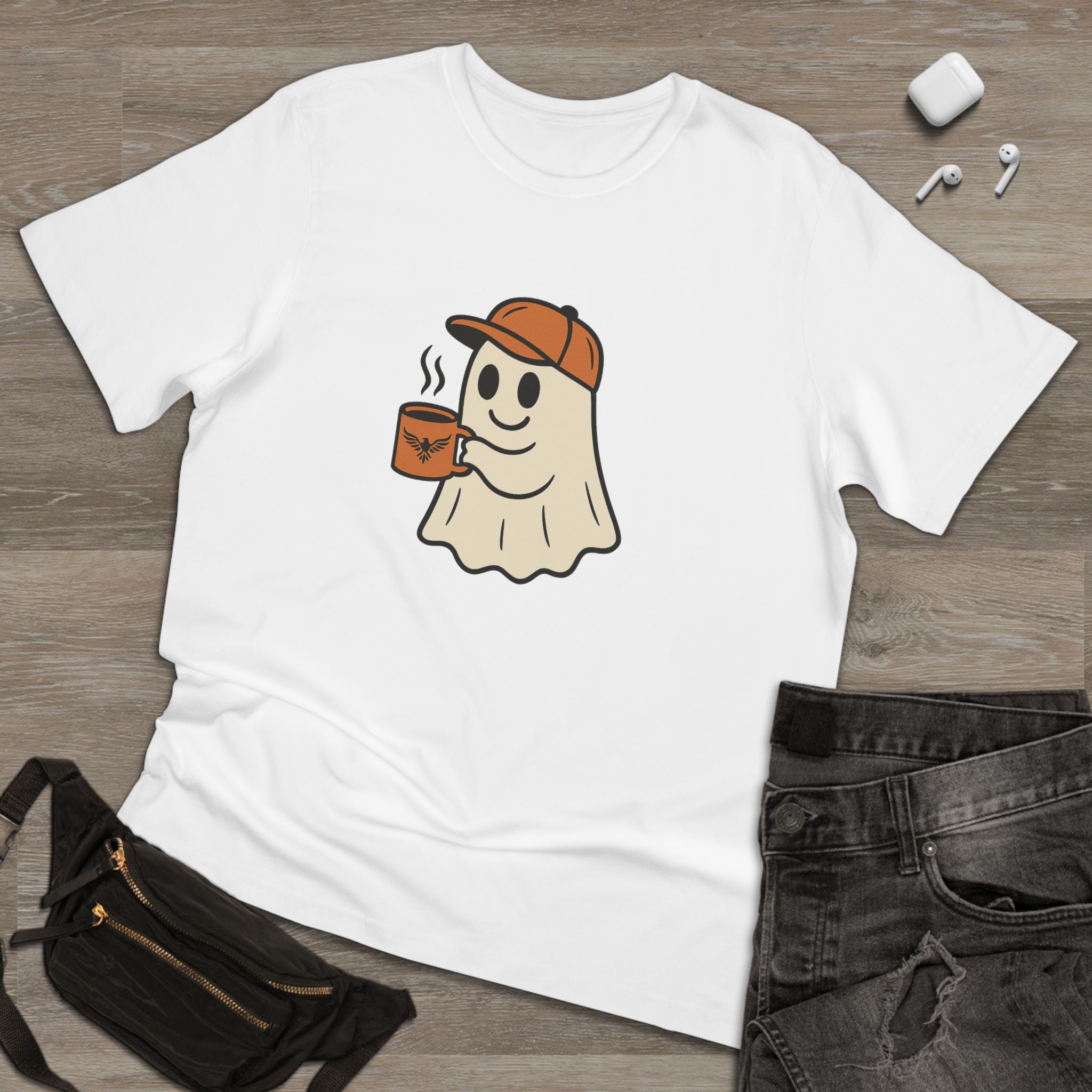 Fun Halloween Tee, Autumn Fashion, Casual Wear, Gift for Coffee Lovers, Spooky Vibes