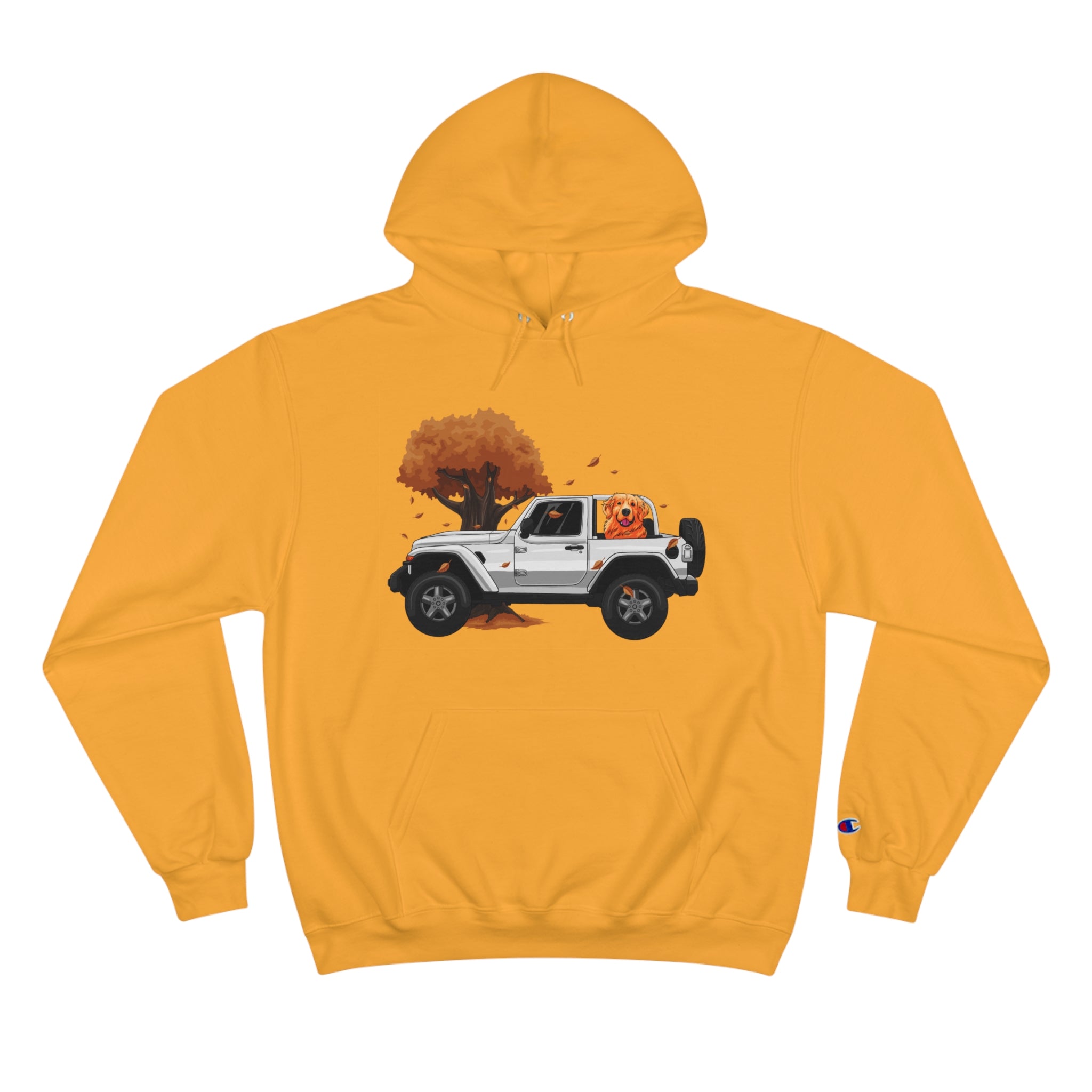 Autumn-Thanksgiving White Jeep x Golden Retriever Champion Hoodie