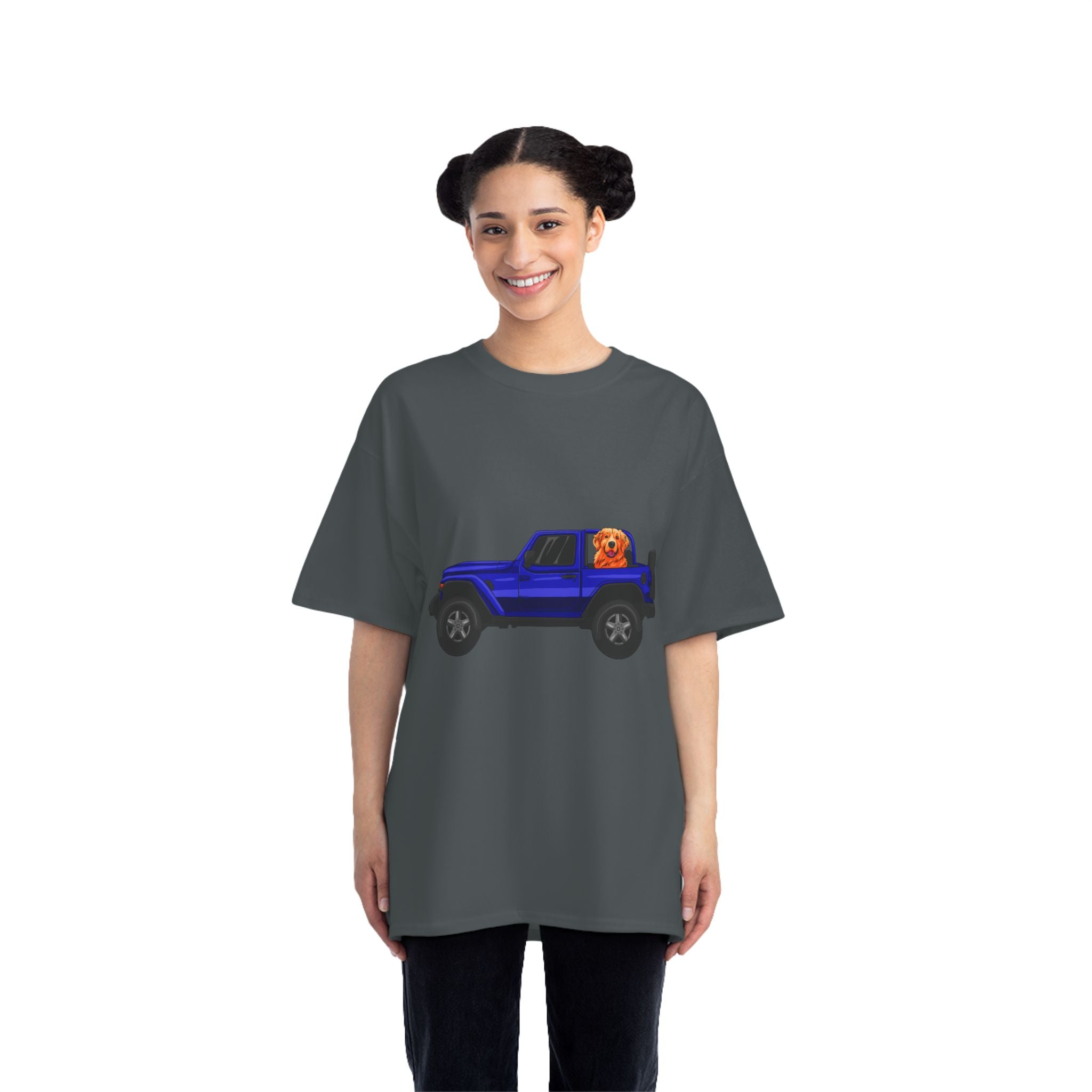 Blue Jeep x Golden Retriever Beefy-T®  Short-Sleeve T-Shirt