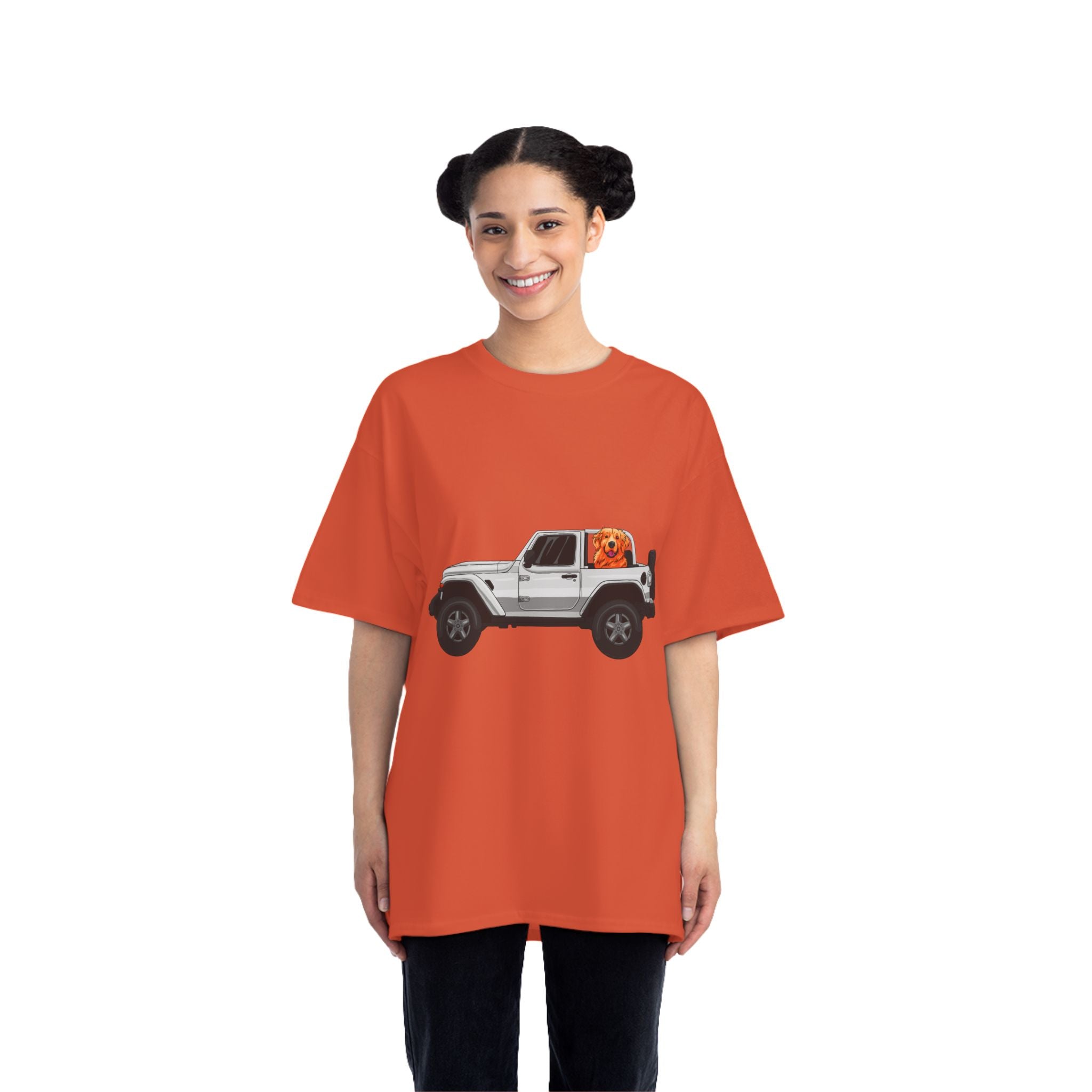 White Jeep x Golden Retriever Beefy-T®  Short-Sleeve T-Shirt