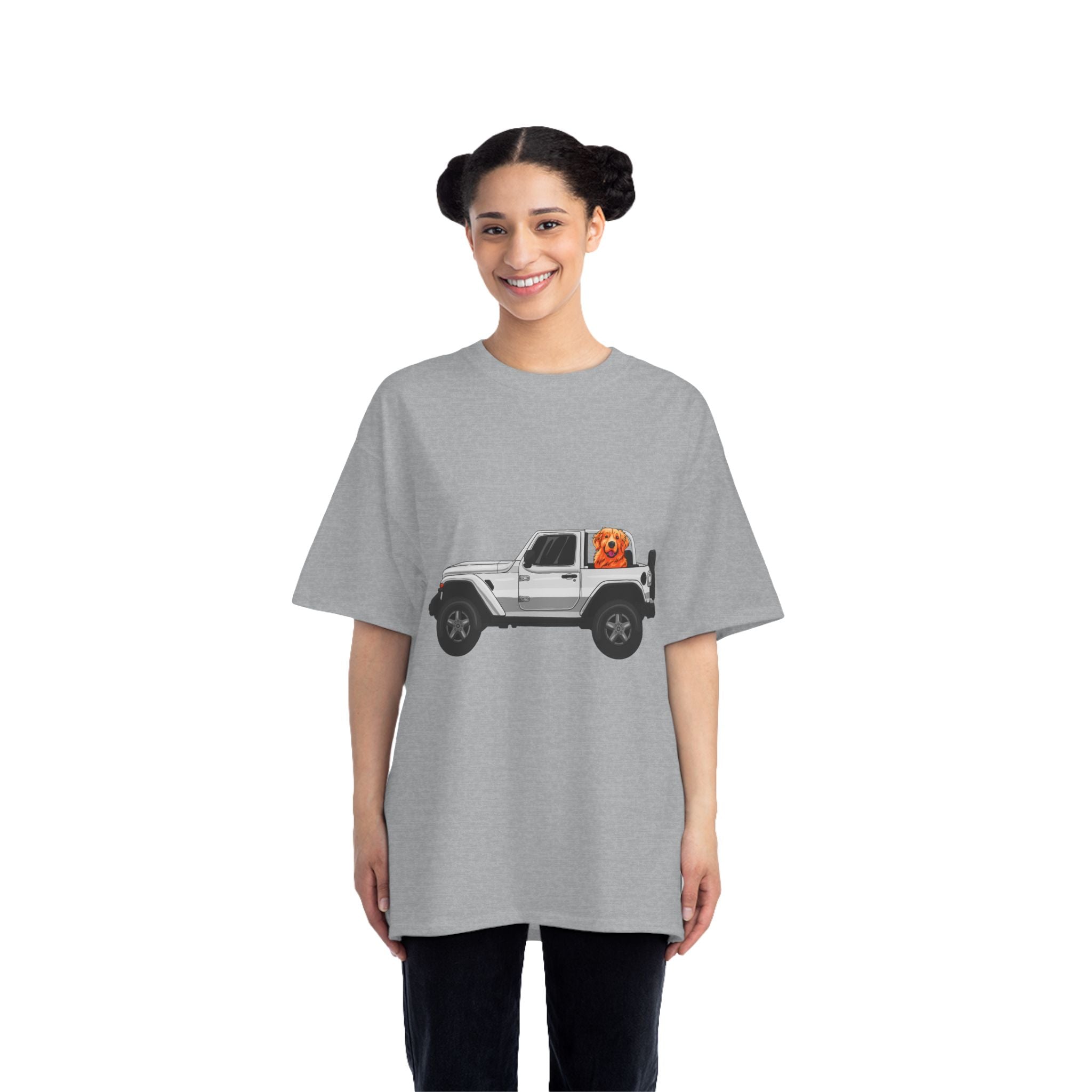 White Jeep x Golden Retriever Beefy-T®  Short-Sleeve T-Shirt