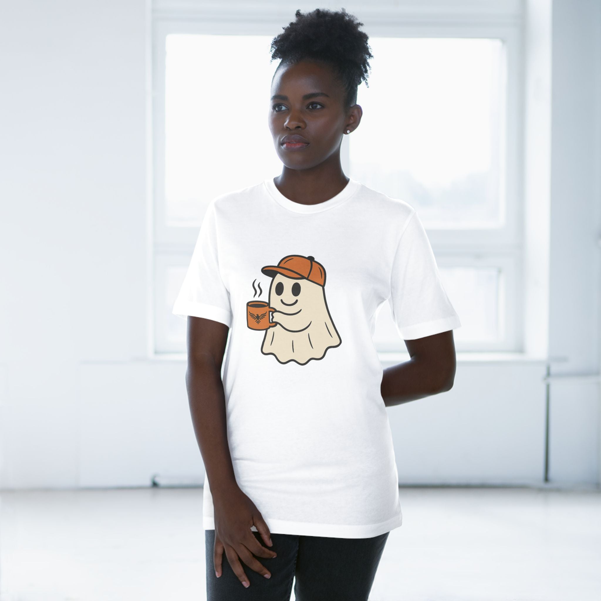 Fun Halloween Tee, Autumn Fashion, Casual Wear, Gift for Coffee Lovers, Spooky Vibes