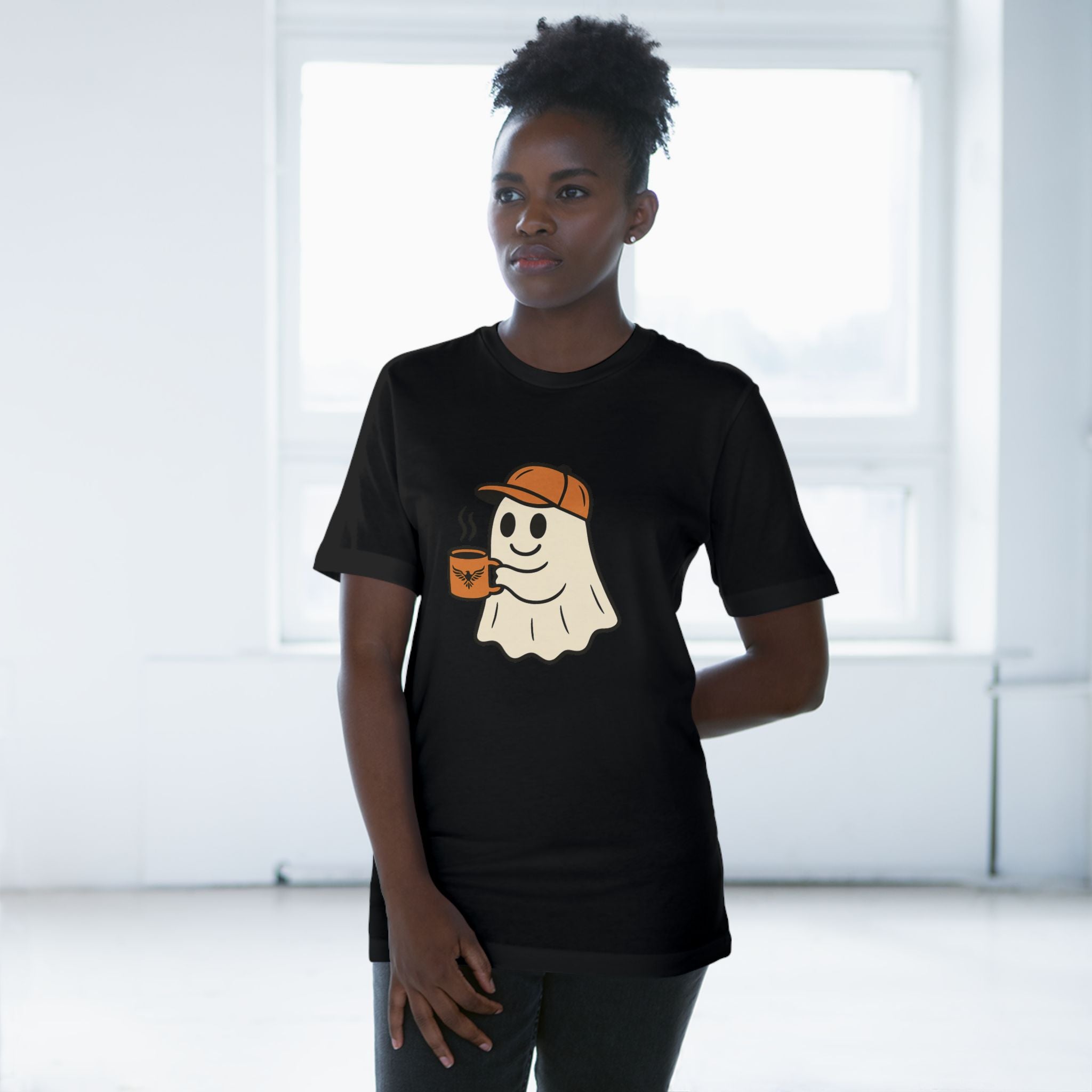 Fun Halloween Tee, Autumn Fashion, Casual Wear, Gift for Coffee Lovers, Spooky Vibes