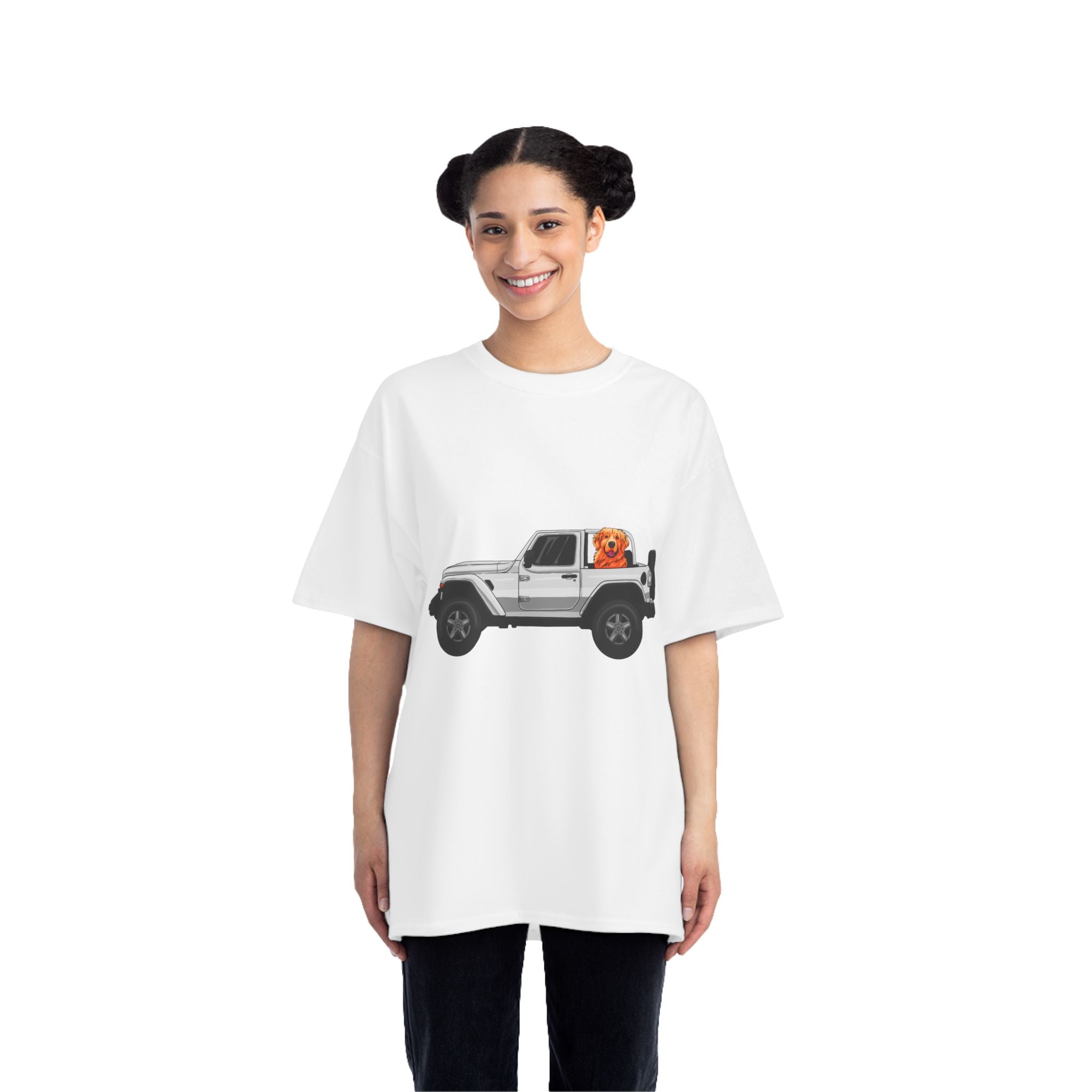 White Jeep x Golden Retriever Beefy-T®  Short-Sleeve T-Shirt