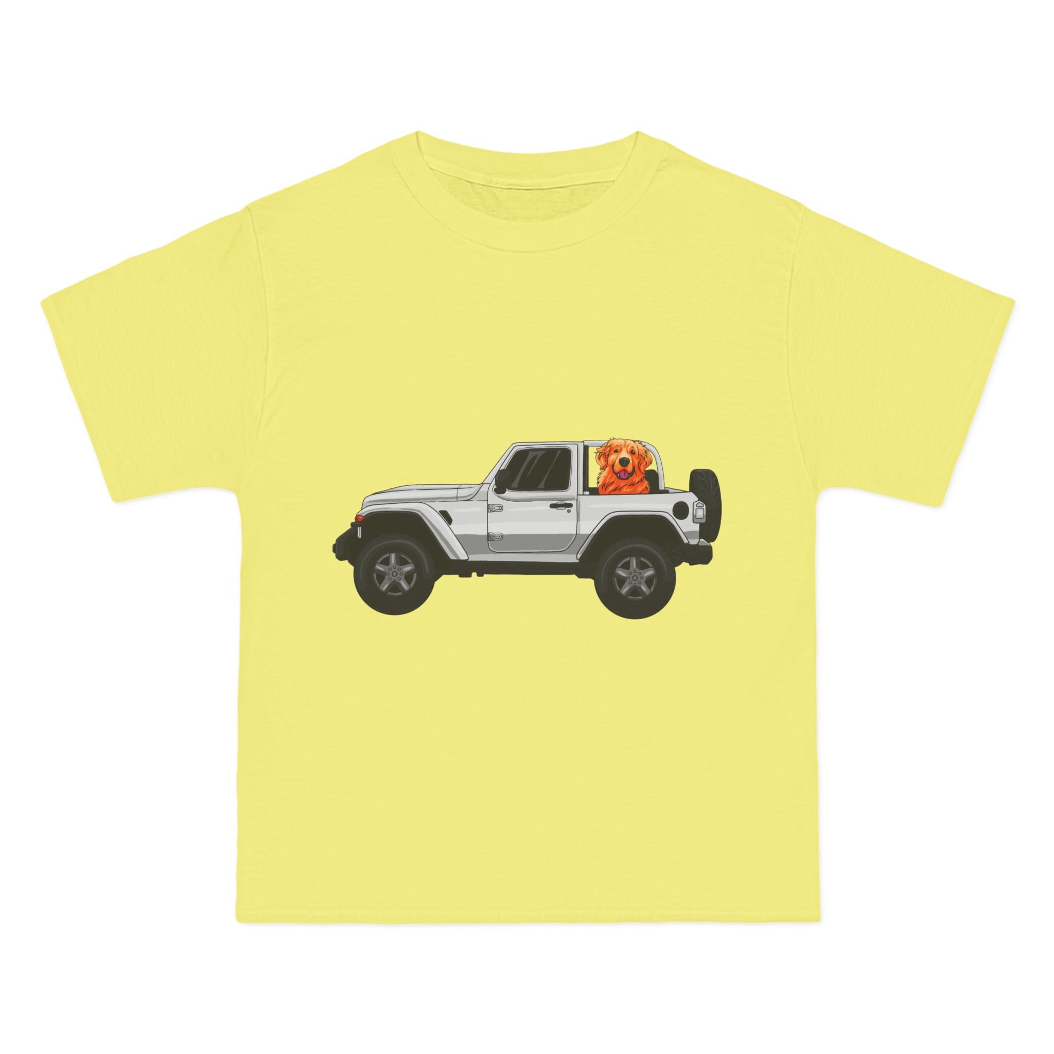 White Jeep x Golden Retriever Beefy-T®  Short-Sleeve T-Shirt