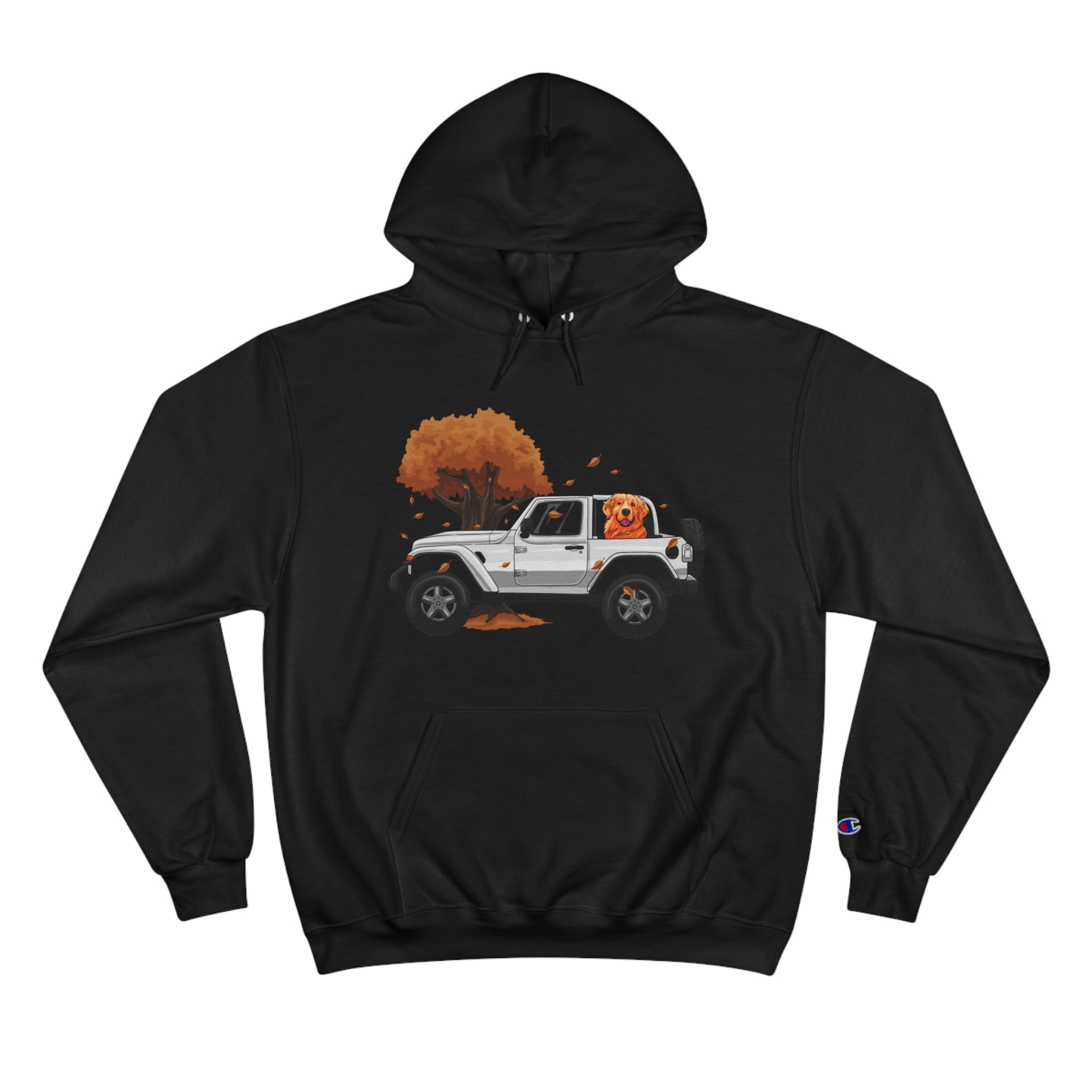 Autumn-Thanksgiving White Jeep x Golden Retriever Champion Hoodie