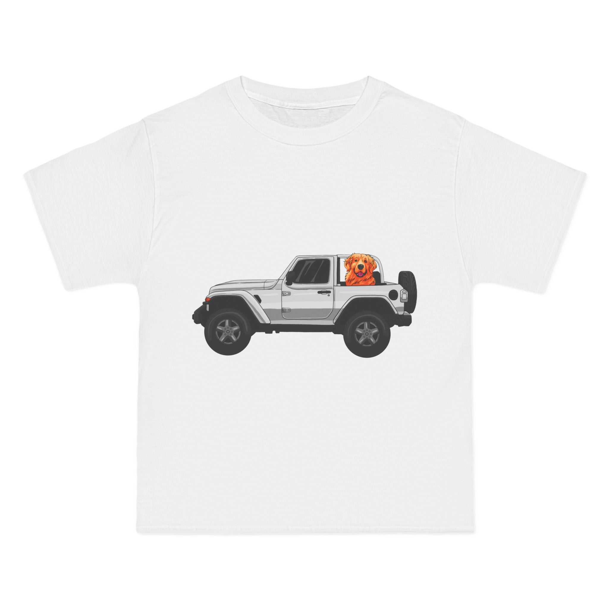 White Jeep x Golden Retriever Beefy-T®  Short-Sleeve T-Shirt