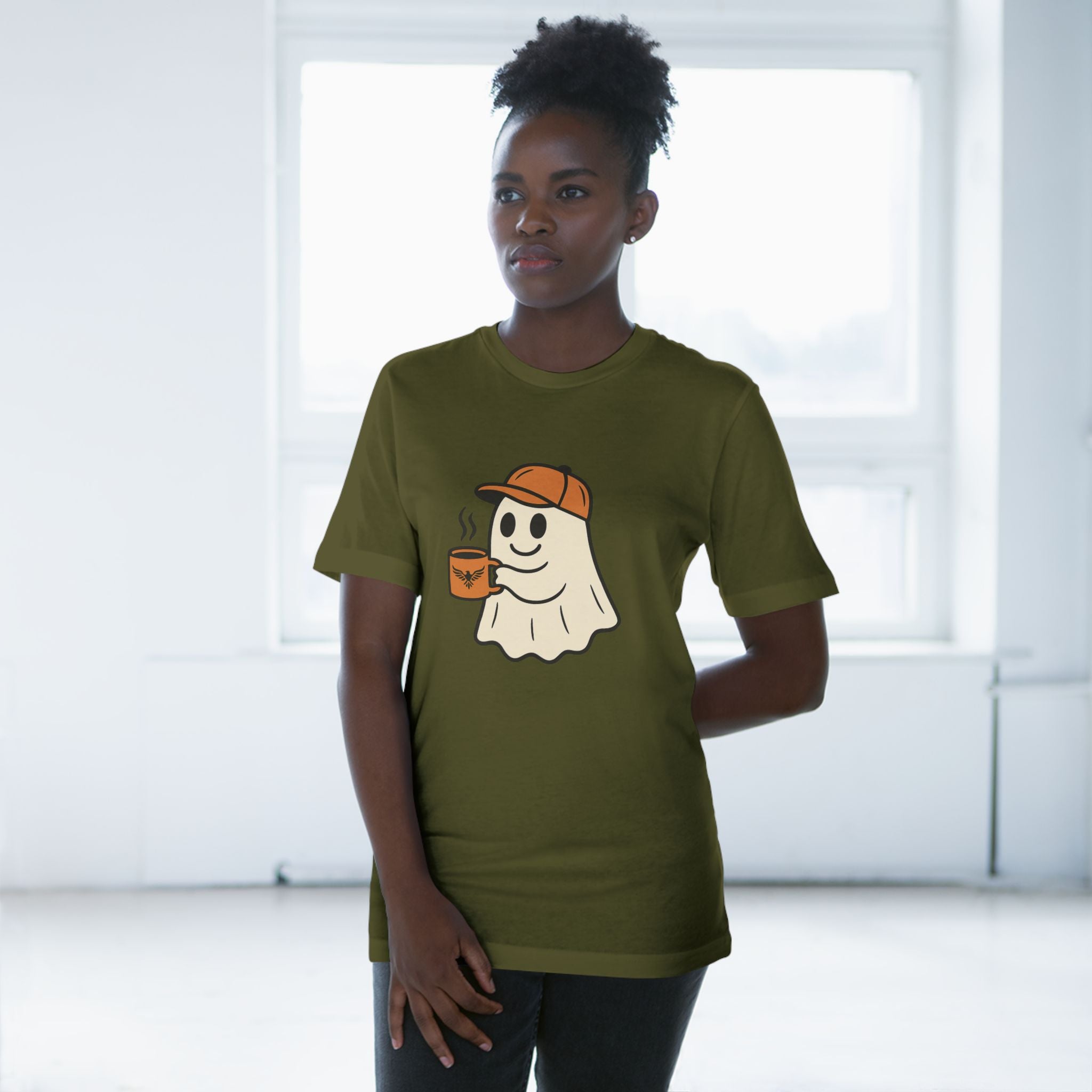Fun Halloween Tee, Autumn Fashion, Casual Wear, Gift for Coffee Lovers, Spooky Vibes