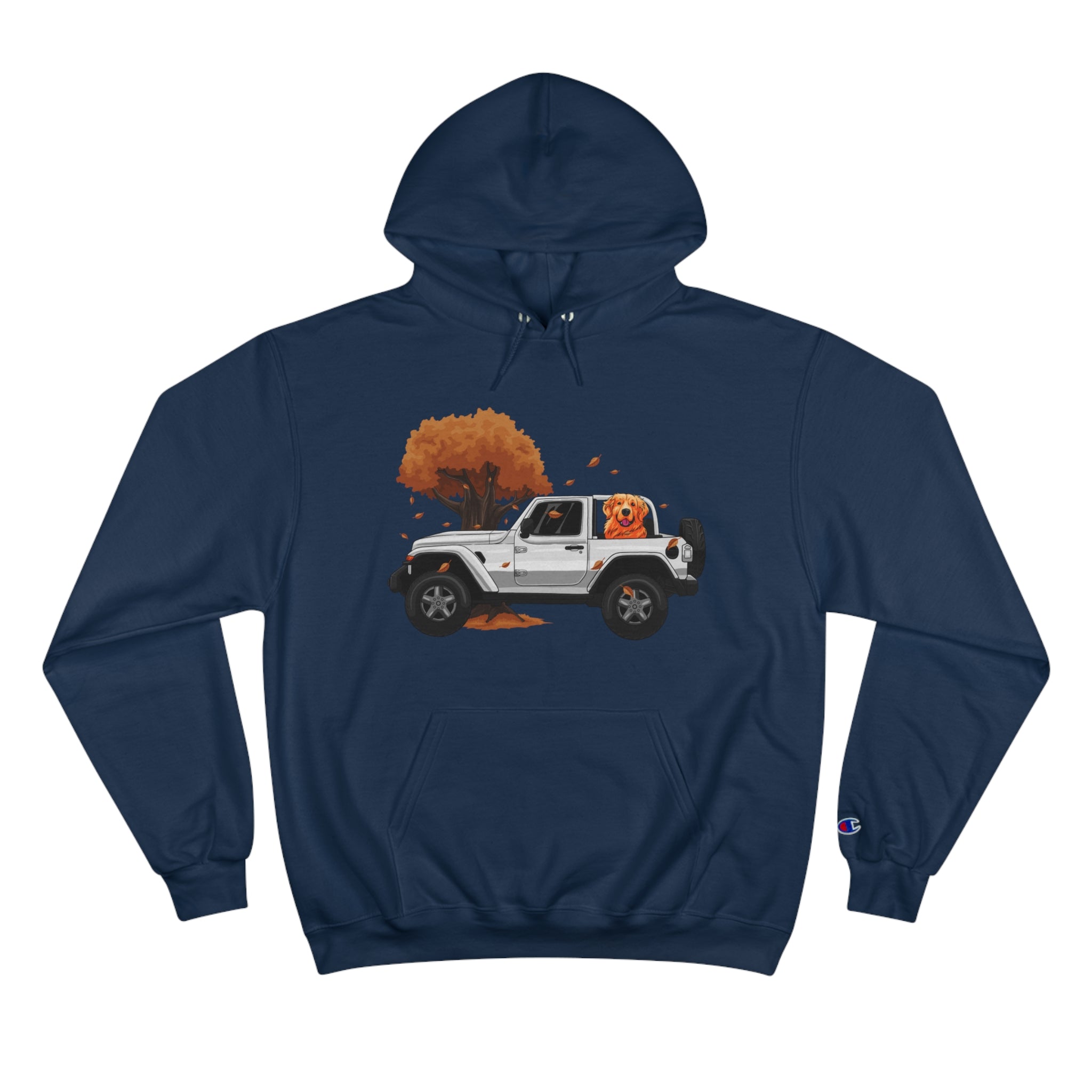 Autumn-Thanksgiving White Jeep x Golden Retriever Champion Hoodie