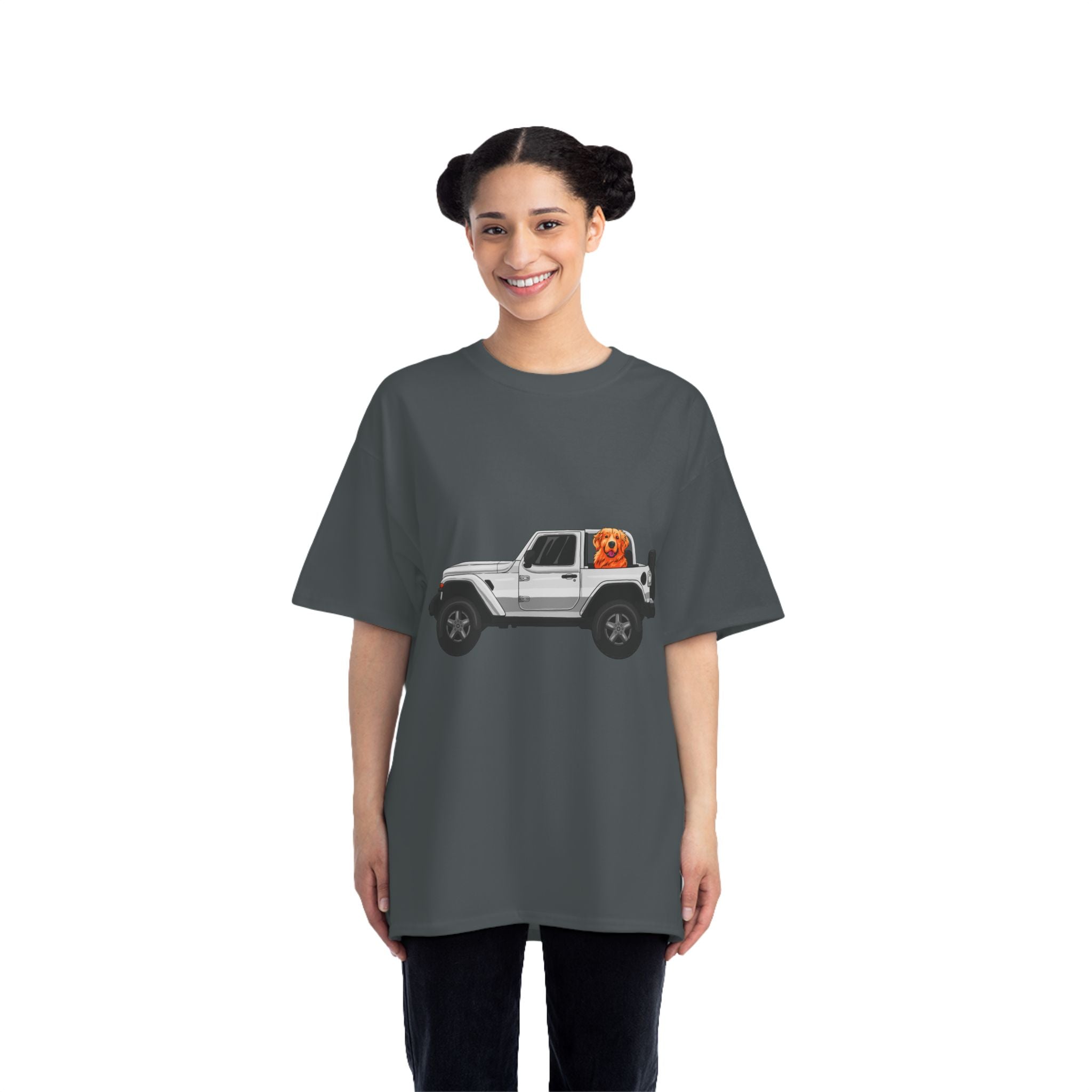 White Jeep x Golden Retriever Beefy-T®  Short-Sleeve T-Shirt