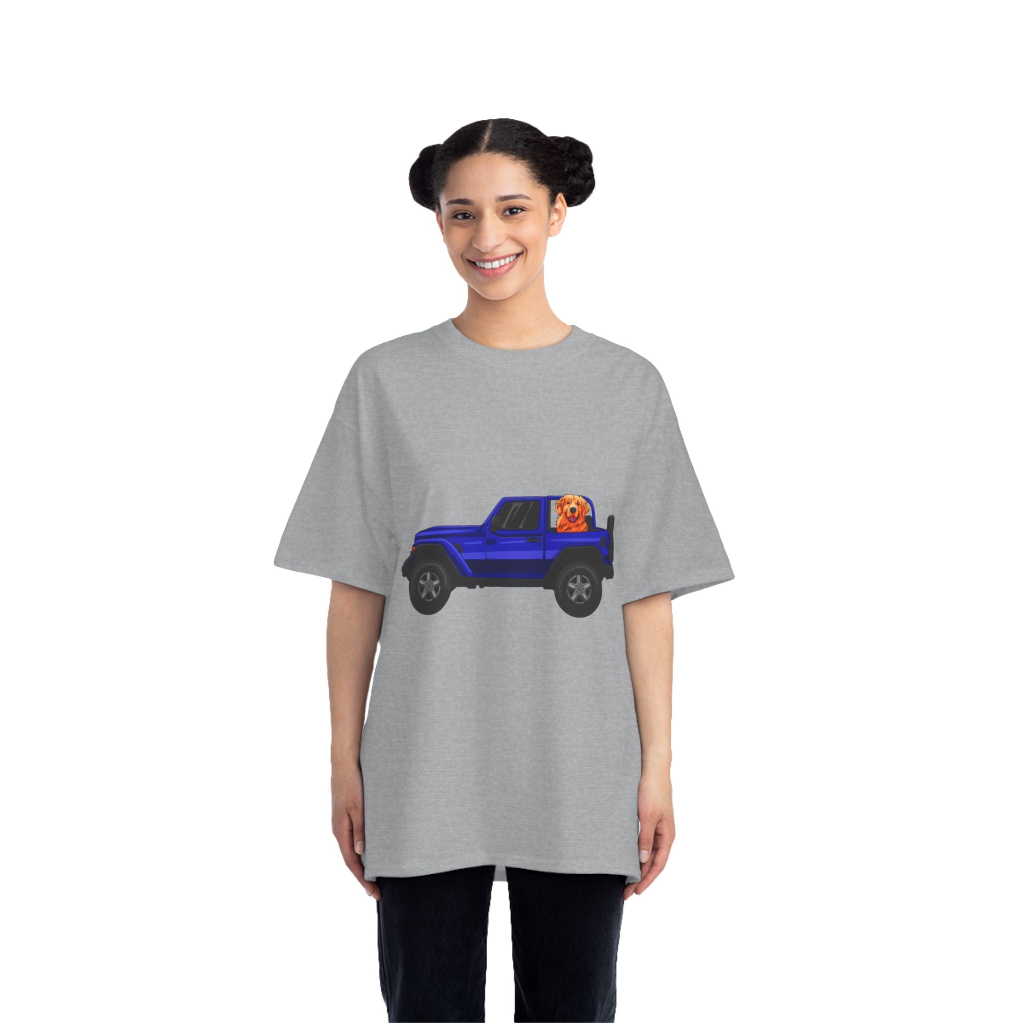 Blue Jeep x Golden Retriever Beefy-T®  Short-Sleeve T-Shirt