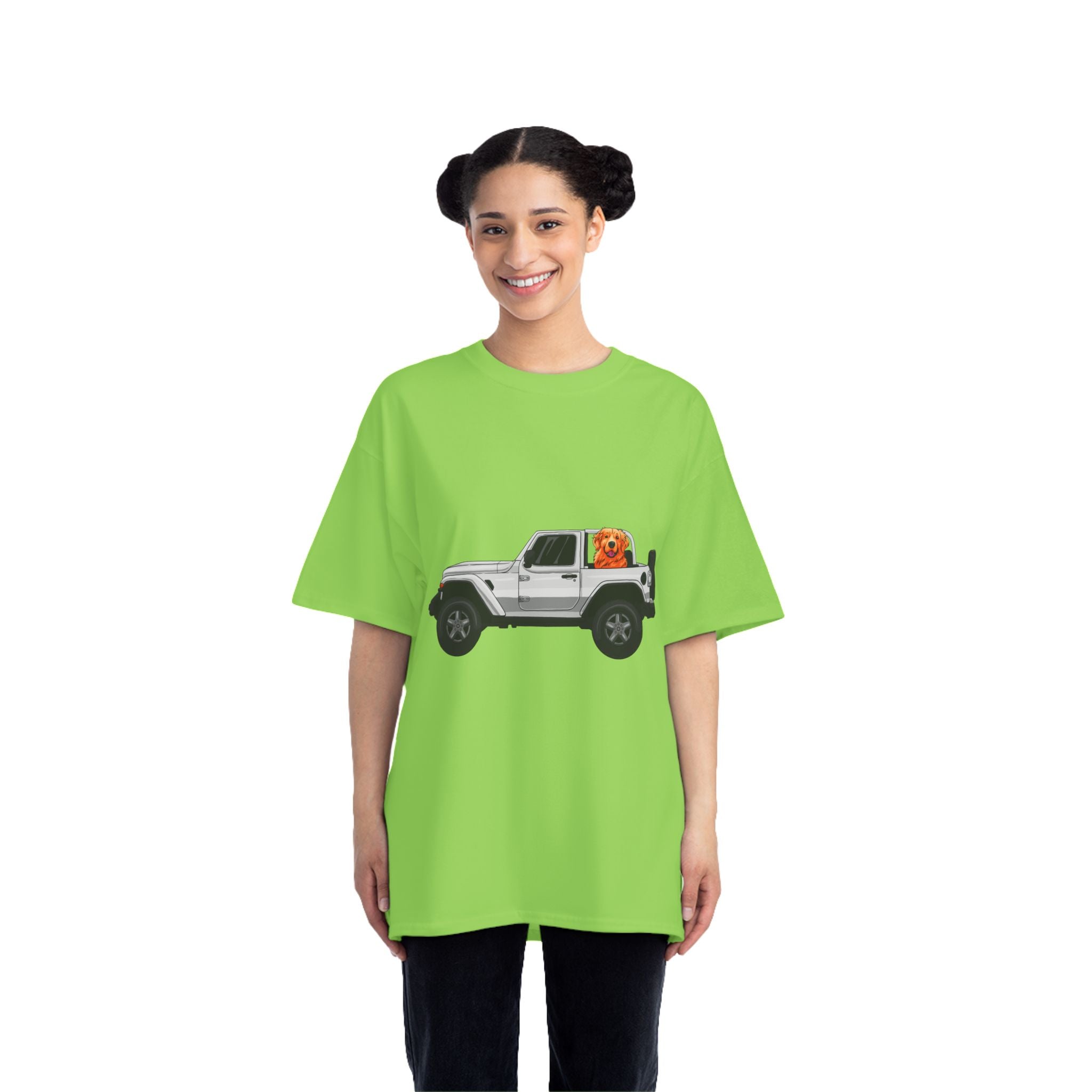 White Jeep x Golden Retriever Beefy-T®  Short-Sleeve T-Shirt