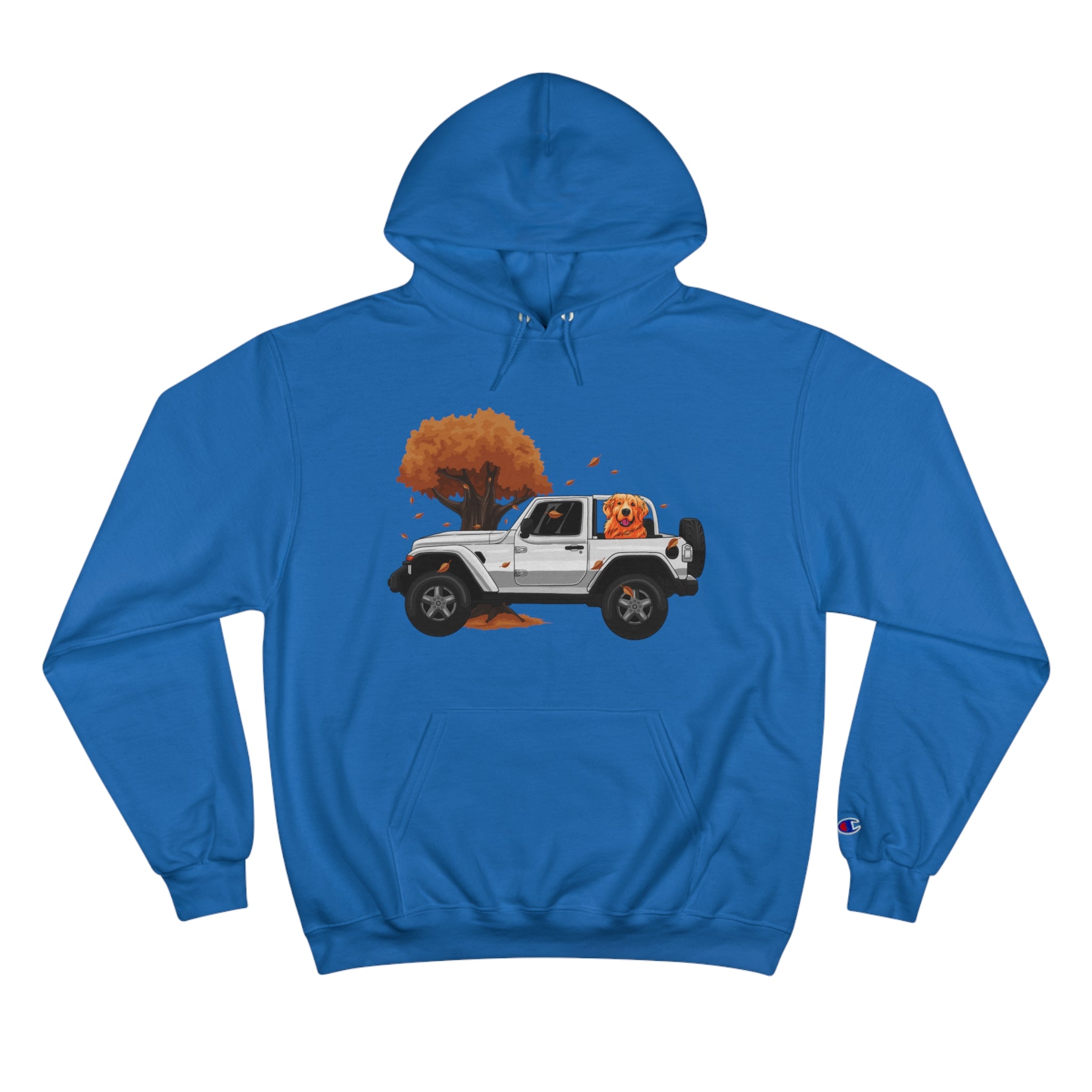 Autumn-Thanksgiving White Jeep x Golden Retriever Champion Hoodie