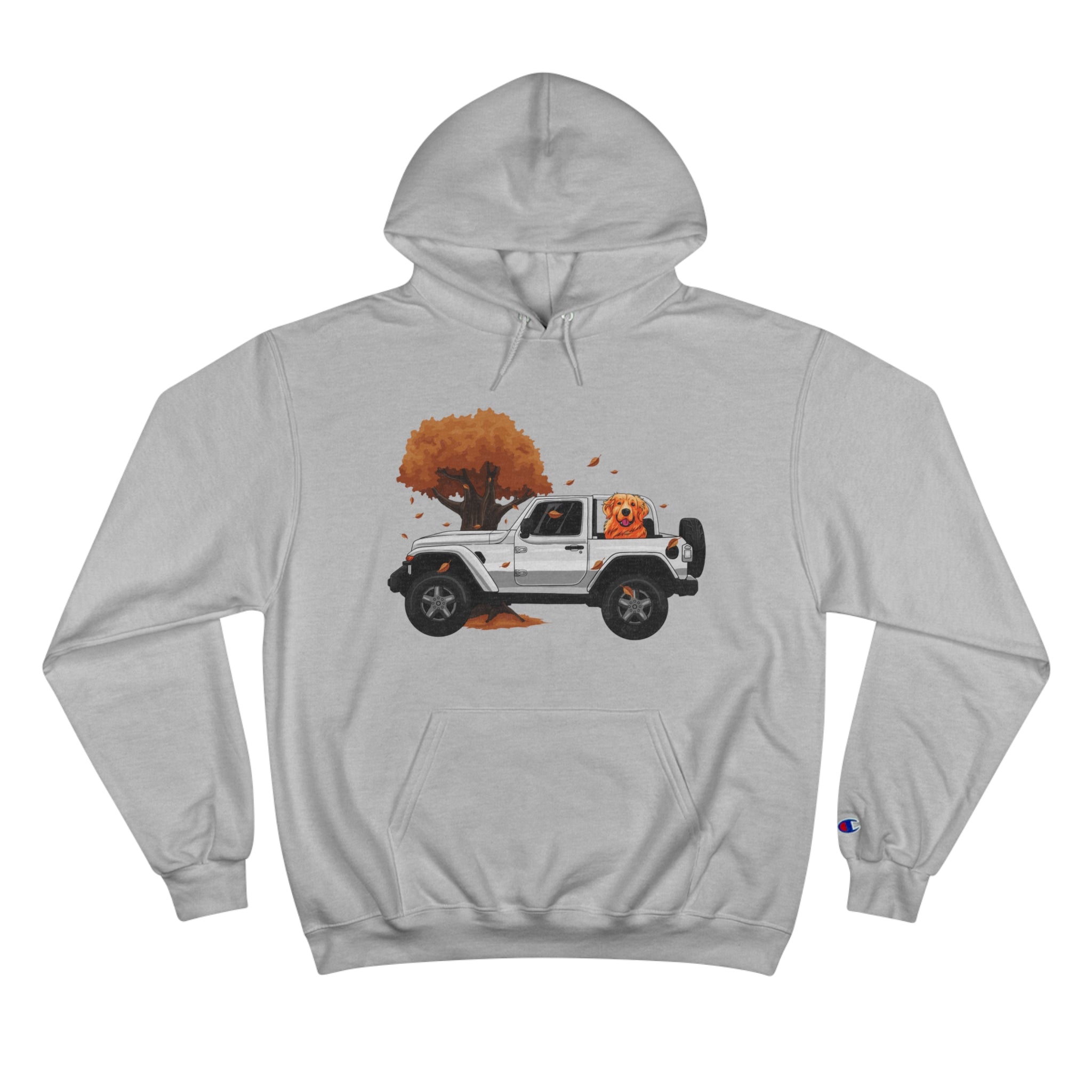 Autumn-Thanksgiving White Jeep x Golden Retriever Champion Hoodie