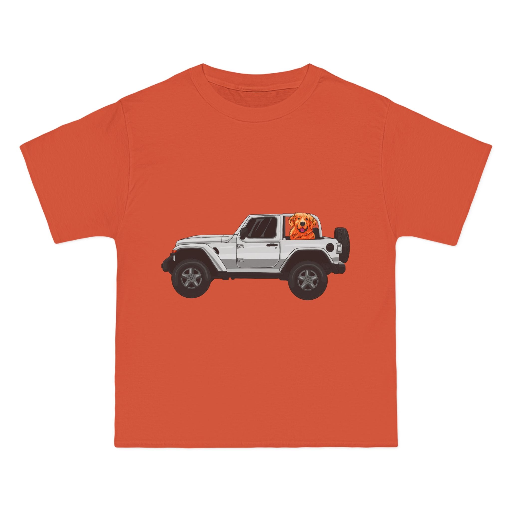 White Jeep x Golden Retriever Beefy-T®  Short-Sleeve T-Shirt