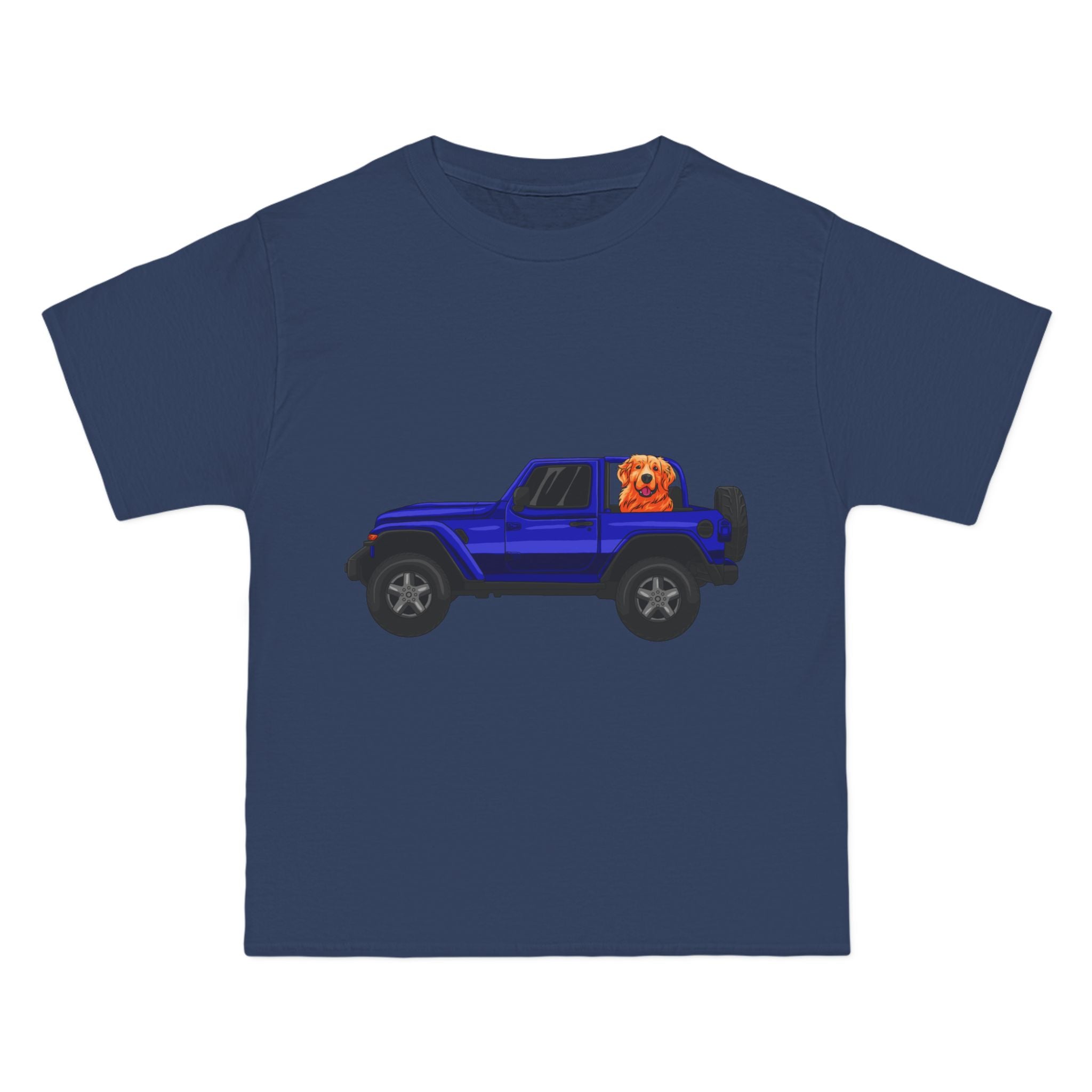 Blue Jeep x Golden Retriever Beefy-T®  Short-Sleeve T-Shirt