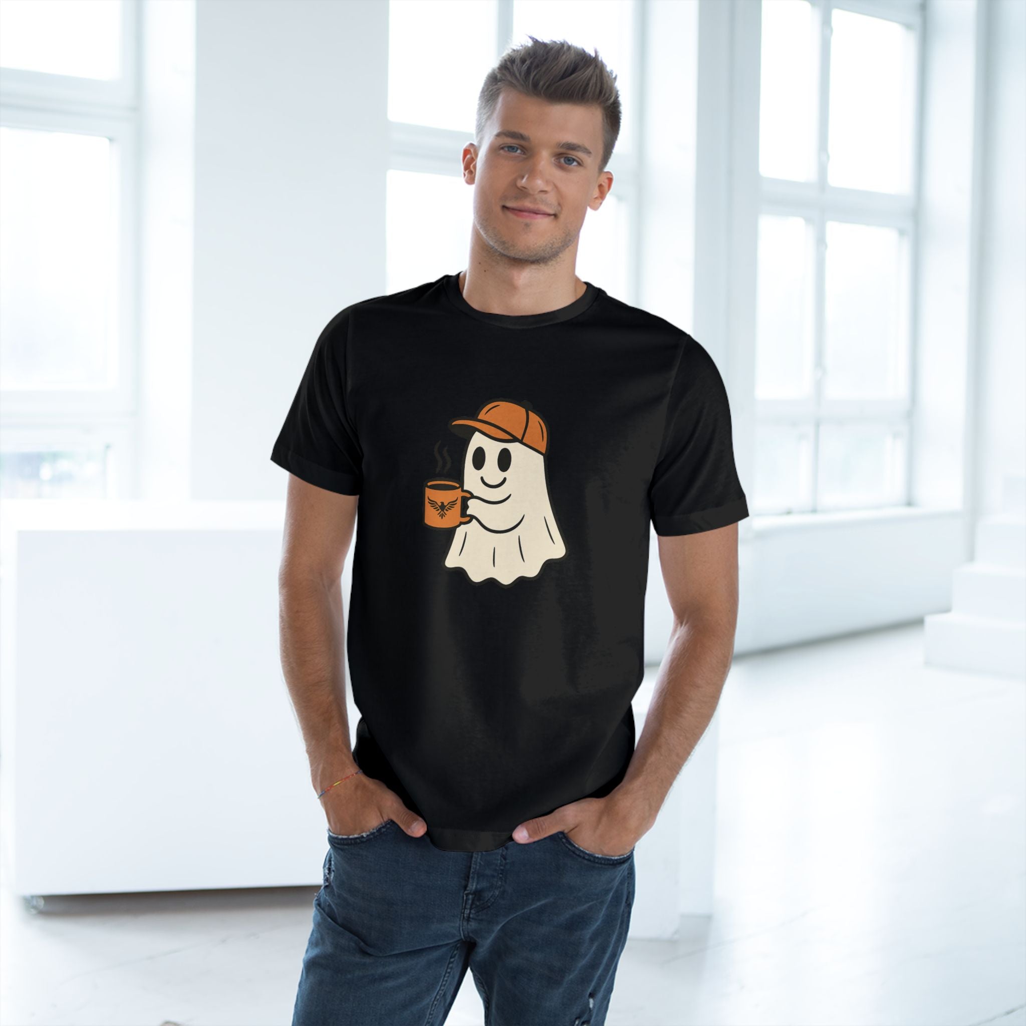 Fun Halloween Tee, Autumn Fashion, Casual Wear, Gift for Coffee Lovers, Spooky Vibes